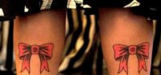 Tatuaże z kokardą: znaczenie zabawnego obrazu na nogach i nie tylko