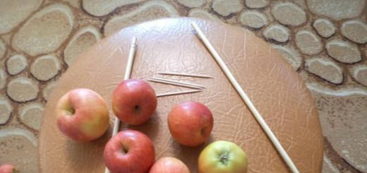 Raupe aus Äpfeln, Kolobok aus Äpfeln, Kunsthandwerk